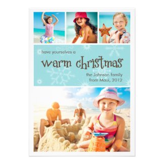 Warm Christmas 4 Photo Holiday Card