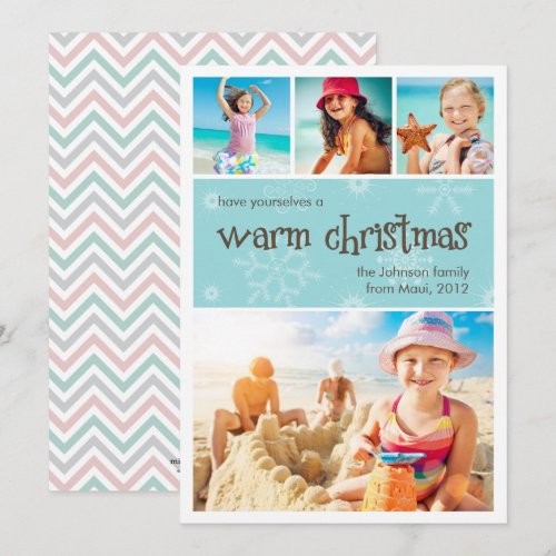 Warm Christmas 4 Photo Holiday Card