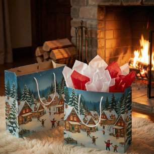Warm Christmas Magic Custom Gifts for Everyone Large Gift Bag