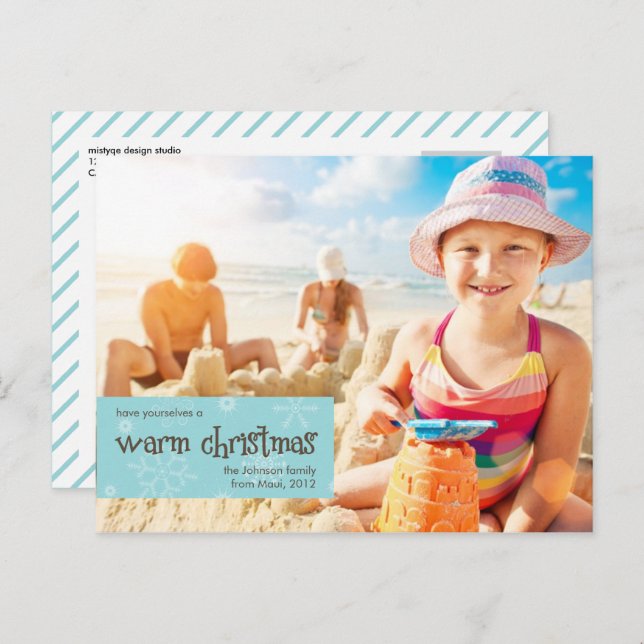 Warm Christmas Photo Holiday Postcard (Front/Back)