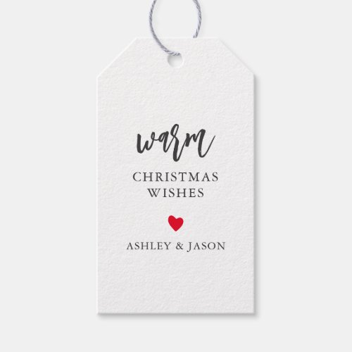 Warm Christmas Wishes Hot Chocolate or Tea Gift Tags