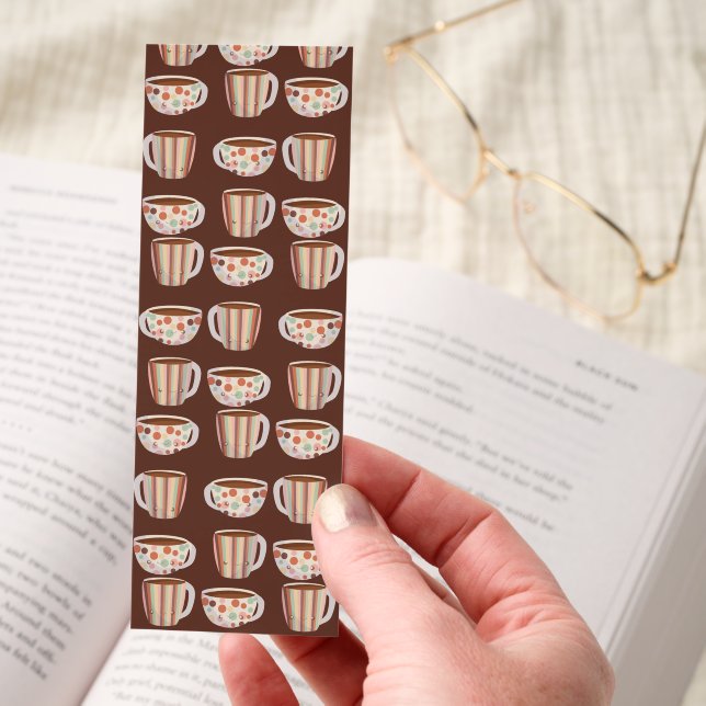 Warm Circle Pattern On Cups Of Coffee Bookmarks (Hand)