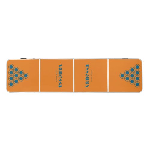 Warm Citrus Minimal Modern Classic Name Beer Pong Table