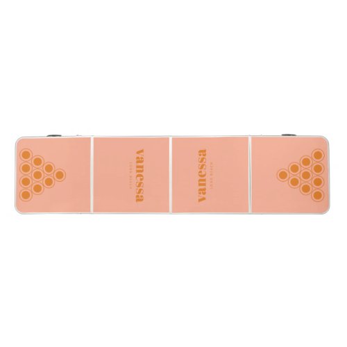 Warm Citrus & Pink Rev Minimal Modern Classic Name Beer Pong Table