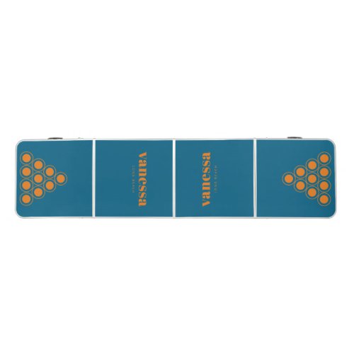 Warm Citrus Reverse Minimal Modern Classic Name Beer Pong Table