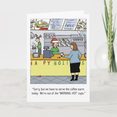 Warm Coffee Holiday Funny Cartoon Christmas Xmas