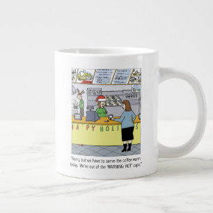 Warm Coffee Holiday - Funny Christmas Cartoon Giant Coffee Mug