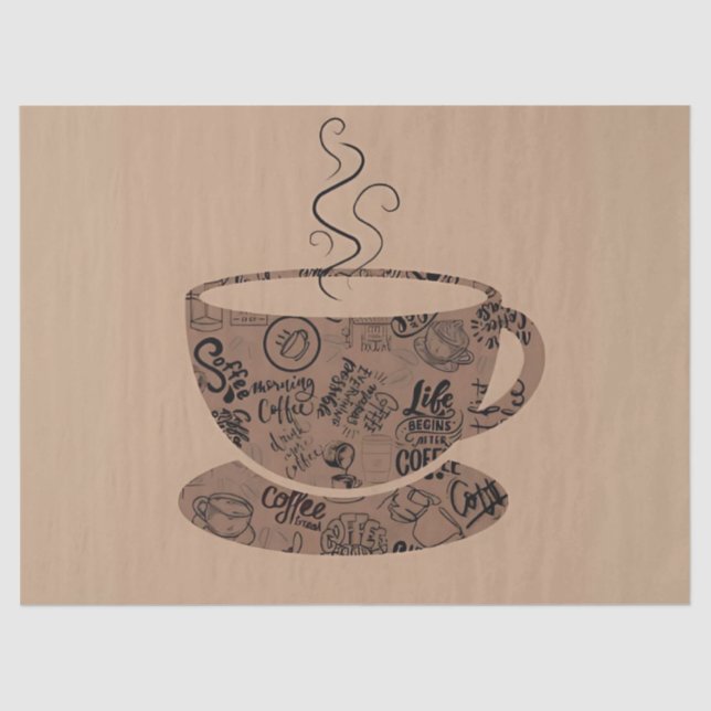 Warm Coffeehouse Essence Tissue Paper (Front)
