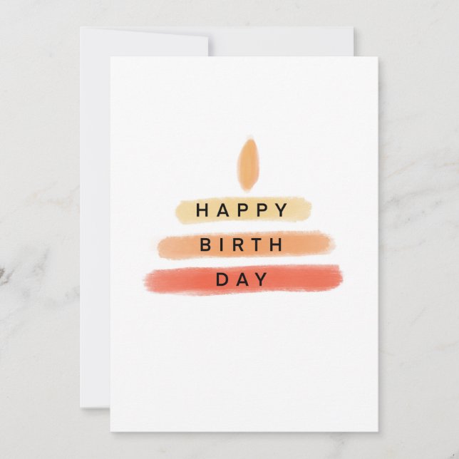 Warm color candle birthday card  (Front)