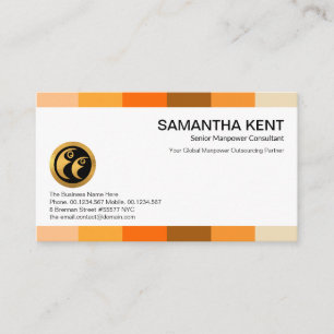 Warm Color Palette Stripes Manpower Recruitment Business Card