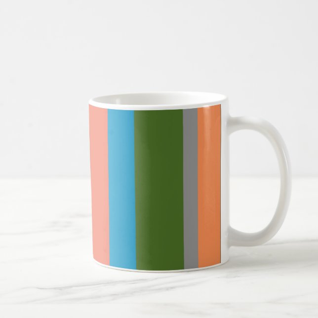 Warm color stripes coffee mug (Right)
