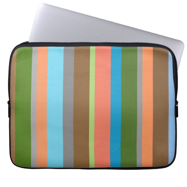 Warm color tones striped Electronics Bag (Front)