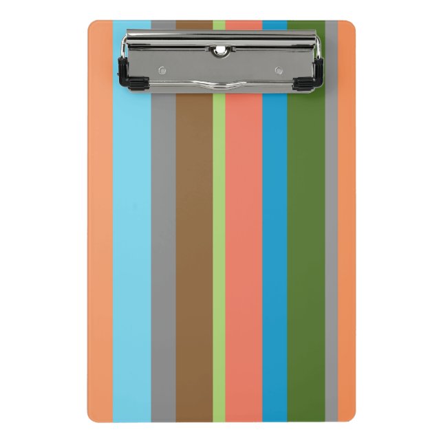 Warm color tones striped Mini Clipboard (Front)