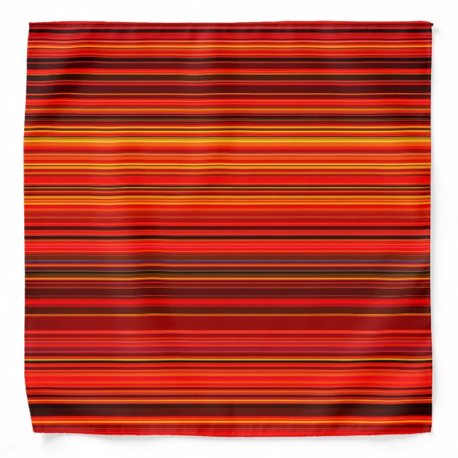 Warm Color - Trendy Style - Stripe Pattern Bandana (Front)