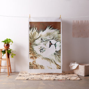 warm colored animal lion fabric