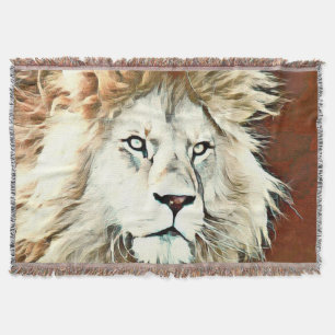 warm colored animal lion throw blanket