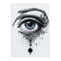 Warm-Colored Ink Eye Art