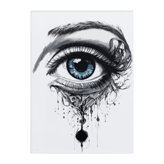 Warm-Colored Ink Eye Art