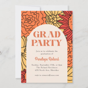 Warm Colored Large Floral Arch Invitation