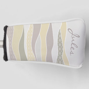 Warm Colored Waves Add Name Golf Head Cover