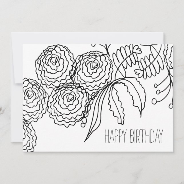 Warm Coloring Carnation Flower Botanical Art Card (Front)