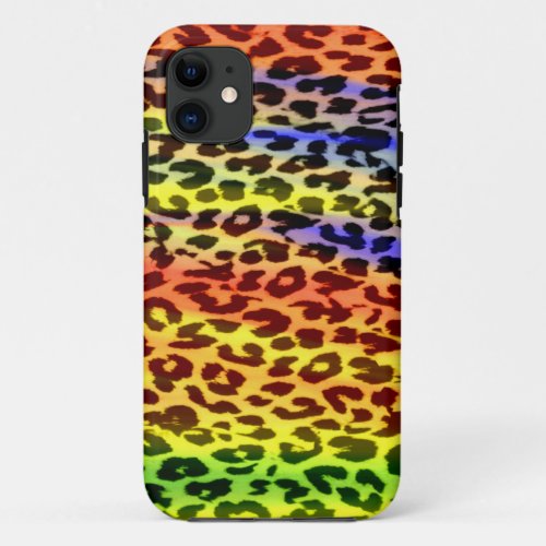 Warm colors animal print texture of leopard iPhone 11 case