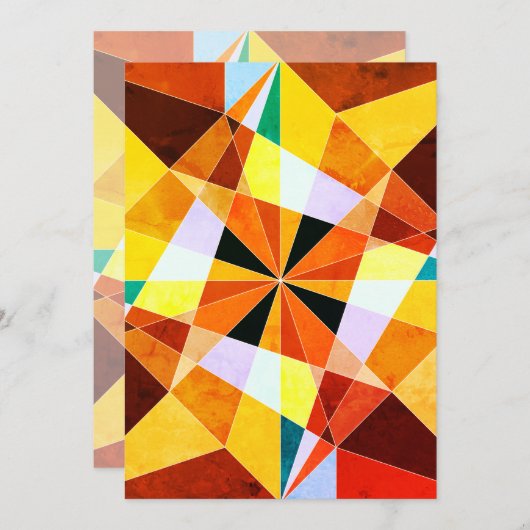 Warm Colors Cool Angular Geometric Shapes (Front/Back)