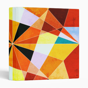 Warm Colors Cool Angular Geometric Shapes 3 Ring Binder