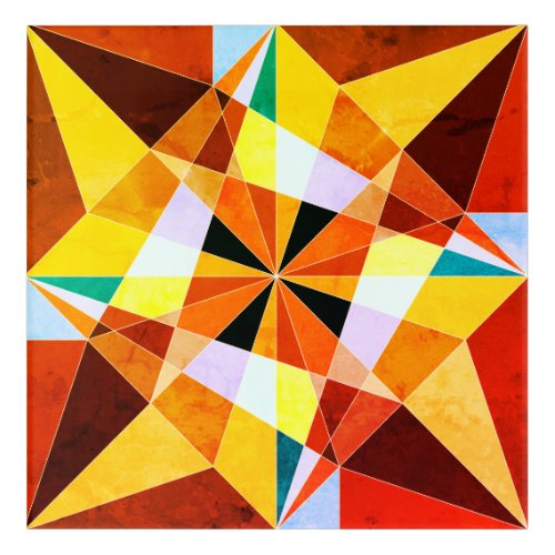 Warm Colors Cool Angular Geometric Shapes Acrylic Print