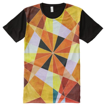 Warm Colors Cool Angular Geometric Shapes All-Over-Print T-Shirt