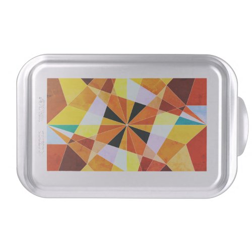 Warm Colors Cool Angular Geometric Shapes Cake Pan