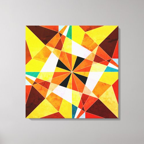Warm Colors Cool Angular Geometric Shapes Canvas Print