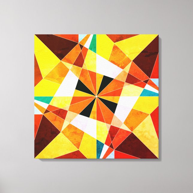 Warm Colors Cool Angular Geometric Shapes Canvas Print (Front)