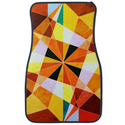 Warm Colors Cool Angular Geometric Shapes Car Floor Mat