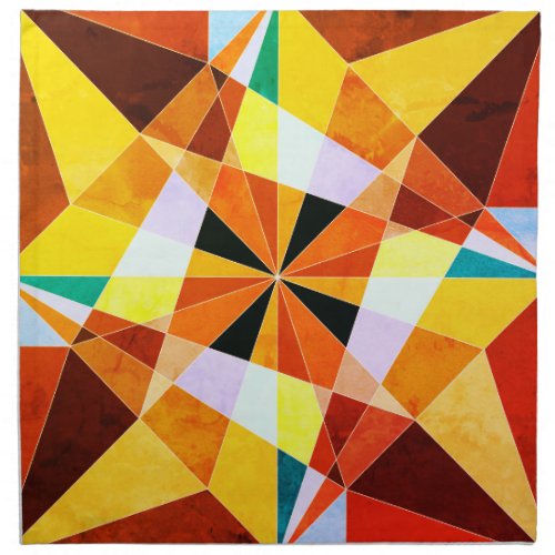 Warm Colors Cool Angular Geometric Shapes Cloth Napkin