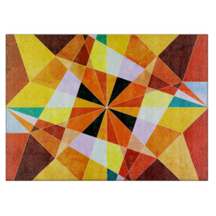Warm Colors Cool Angular Geometric Shapes Cutting Board