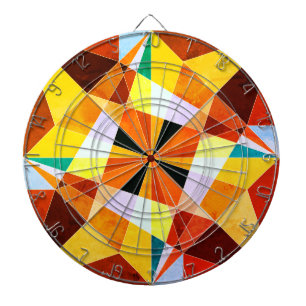 Warm Colors Cool Angular Geometric Shapes Dartboard
