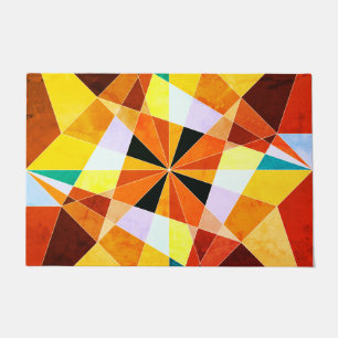 Warm Colors Cool Angular Geometric Shapes Doormat