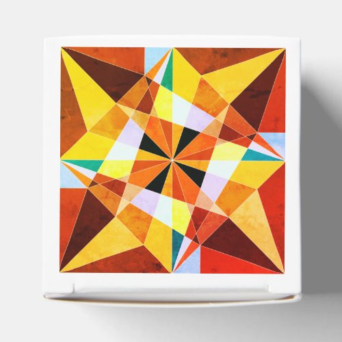 Warm Colors Cool Angular Geometric Shapes Favor Boxes