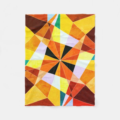 Warm Colors Cool Angular Geometric Shapes Fleece Blanket