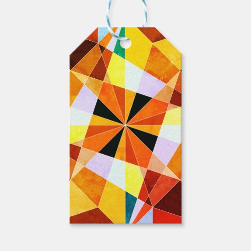 Warm Colors Cool Angular Geometric Shapes Gift Tags