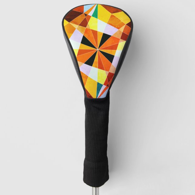 Warm Colors Cool Angular Geometric Shapes Golf Head Cover (Front)
