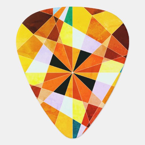 Warm Colors Cool Angular Geometric Shapes Guitar Pick