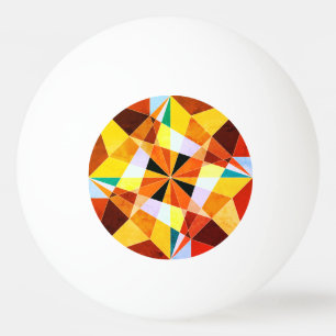 Warm Colors Cool Angular Geometric Shapes Ping-Pong Ball
