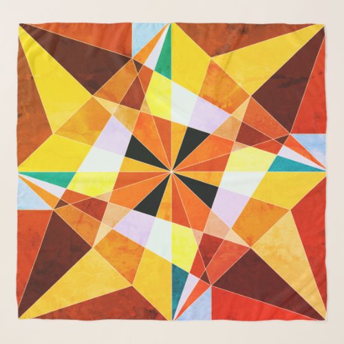 Warm Colors Cool Angular Geometric Shapes Scarf