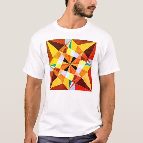 Warm Colors Cool Angular Geometric Shapes T_Shirt