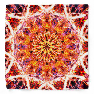 Warm Colors   Kaleidoscopic Mandala Bandana