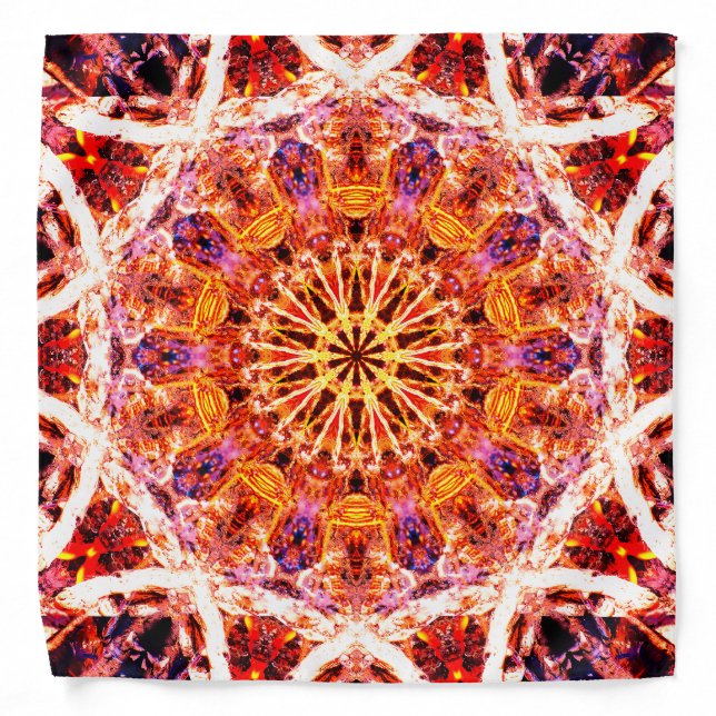 Warm Colors | Kaleidoscopic Mandala Bandana (Front)