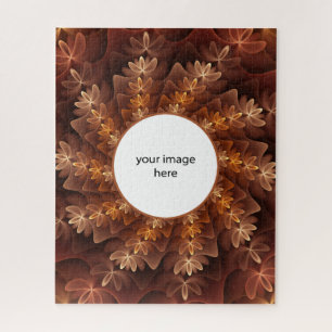 Warm Colors, Modern Abstract Fractal Art Own Photo Jigsaw Puzzle