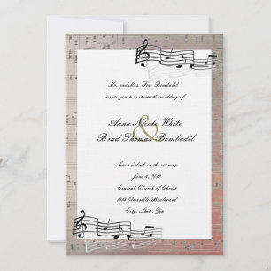 Warm Colors Music Wedding Invitation